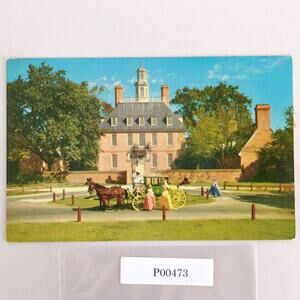 Governor's Palace Williamsburg Virginia 1960s Postcard VA PC Horse Carriage